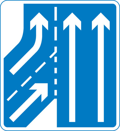 Information-sign-addtional-traffic-joining-left