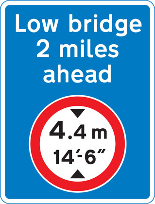 Information-sign-advance-warning-restriction-ahead