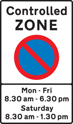 Information-sign-entrance-controlled-parking-zone