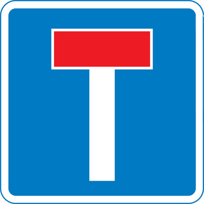 Information-sign-no-through-road