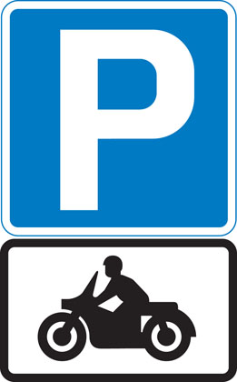 Information-sign-parking-place-solo-motorcycles