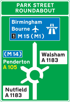 direction-sign-green-approach-junction-roundabout