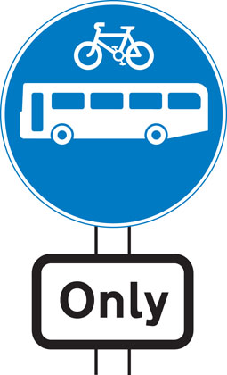 sign-giving-order-buses-cycles-only