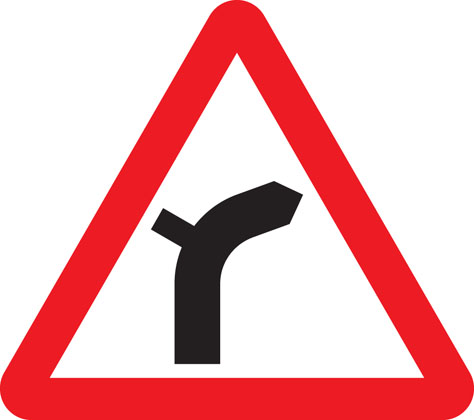 warning-sign-junction-on-bend-ahead